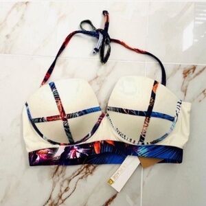 La Plage Multicolor Bikini Top L